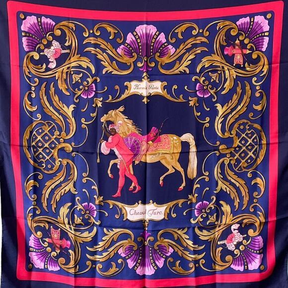 Hermes Cheval Turc silk scarf 100% Silk Scarf 90cm Square - Picture 6 of 15